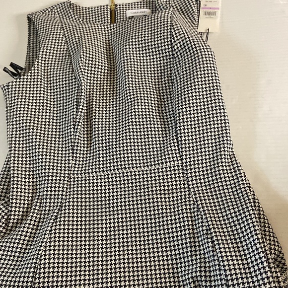 Calvin Klein Black and White houndstooth Sleeveless Sheath Dress - Picture 13 of 16
